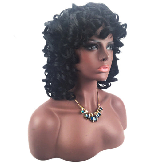 Peluca Corta Rizada de Malla Rosada para Mujer - Image 6