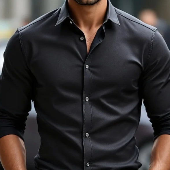 Camisa Inteligente Casual para Hombre Bolubao - Diseño Minimalista de Color Sólido