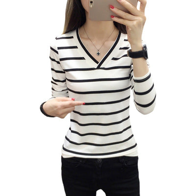 Blusa Cuello V Manga Larga Estilo Coreano - Image 5