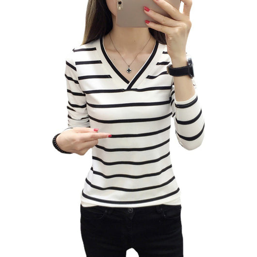 Blusa Cuello V Manga Larga Estilo Coreano - Image 5