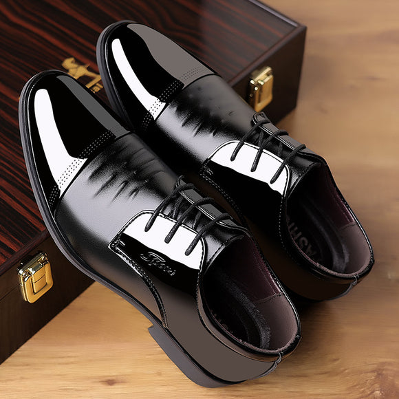 Zapatos de Cuero Charol Casual con Punta Afilada para Hombre