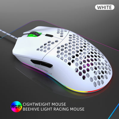Ratón Gaming Ligero con Diseño Hexagonal Perforado
