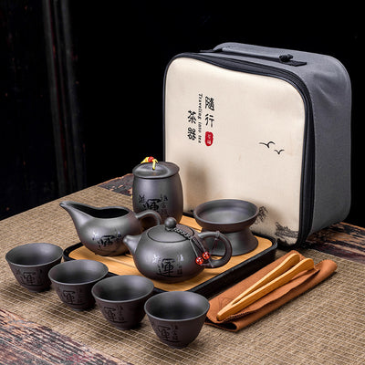 Juego de Té Portátil Zisha: Una Tetera y Cuatro Tazas - Image 5