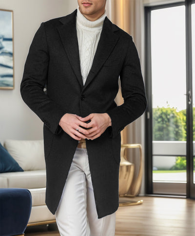 Abrigo de Lana Estilo Británico Largo para Hombre - Image 8