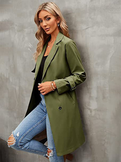 Abrigo Elegante Doble Fila Ajustado para Mujer - Image 12