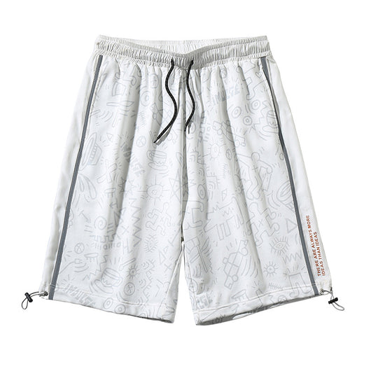 Pantalones Cortos Deportivos Reflectantes con Diseño Estampado para Hombre - Image 7