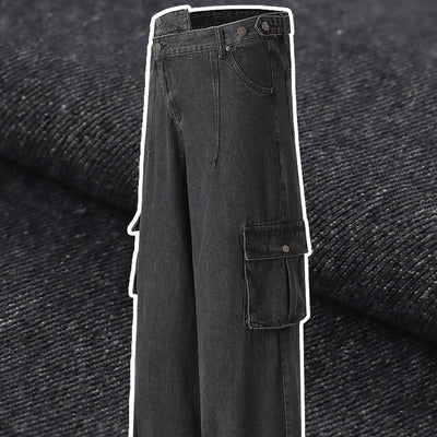 Jeans de Trabajo Oversize con Abertura Oblicua Retro Deconstruido - Image 8