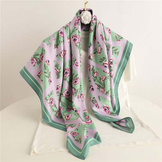 Pañuelo Cuadrado Retro Estampado para Mujer - Diseño Clásico - Image 23