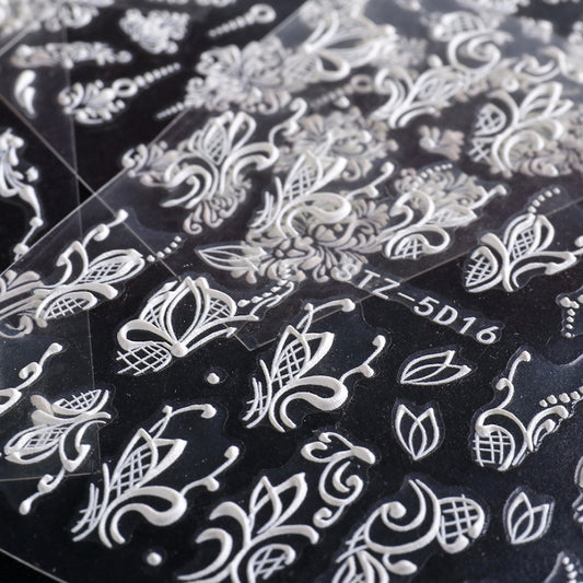 Ornamento para Uñas con Relieve de Rosa Tridimensional