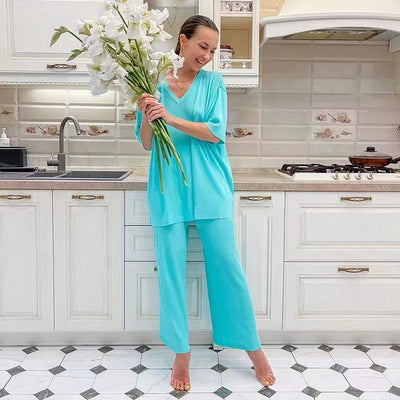 Conjunto Tejido Holgado de Dos Piezas - Estilo Casual Moderno - Image 8