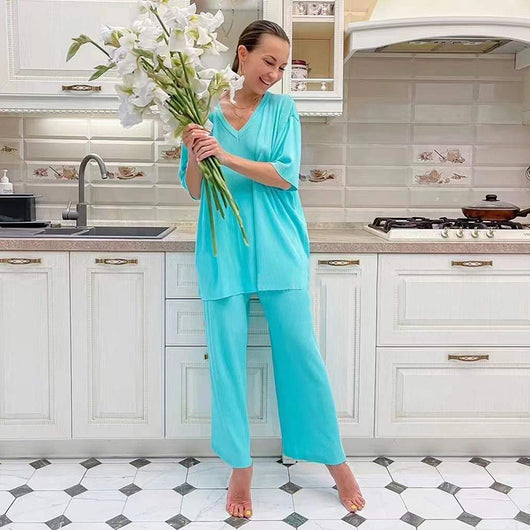 Conjunto Tejido Holgado de Dos Piezas - Estilo Casual Moderno - Image 8