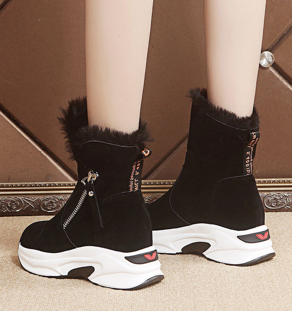 Zapatos Casuales de Algodón con Suela Gruesa y Forro Térmico