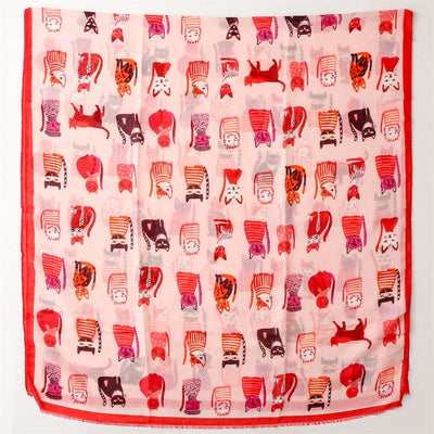 Pañuelo de Seda Estampado Paraíso Gatitos Adorables - Image 25