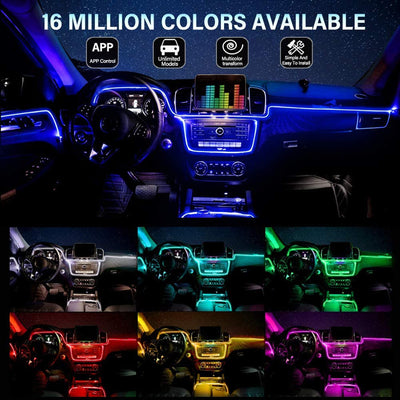 Luz de Ambiente para Auto con Control de Voz 5 en 1