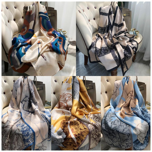 Pañuelo de Seda Satinada Largo Versátil para Mujer - Image 7