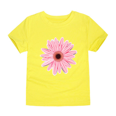 Camiseta de Algodón Estampada para Niños y Niñas - Diseño Floral Verano - Image 4