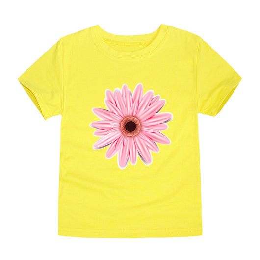 Camiseta de Algodón Estampada para Niños y Niñas - Diseño Floral Verano - Image 4