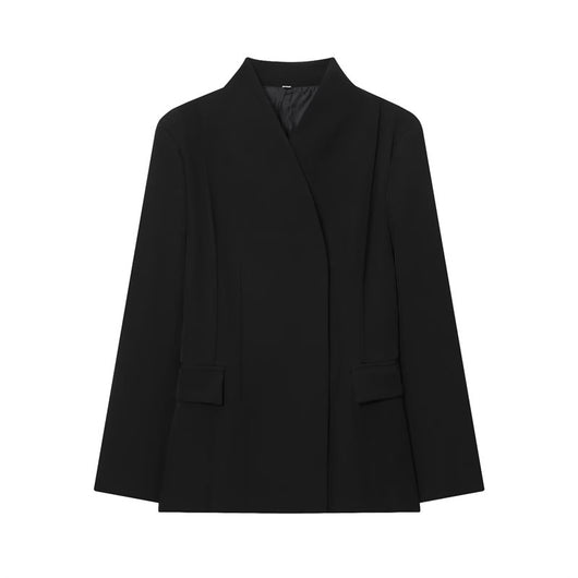 Chaqueta Blazer Mujer Negra Ajustada Manga Larga
