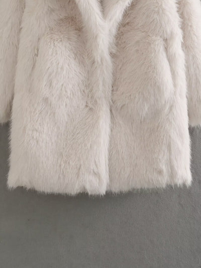 Abrigo de Pelaje Suelto Largo Elegante para Mujer - Image 12