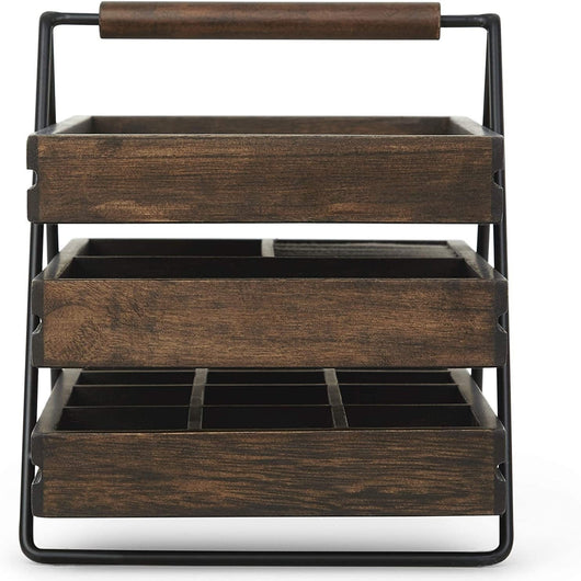 Organizador de Joyas de Madera con 3 Niveles - Perchero para Aretes, Collares y Relojes - Image 2