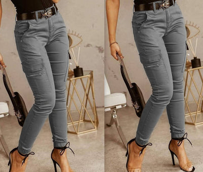 Pantalones Clásicos para Mujer con Cintura Baja y Bolsillos - Image 10