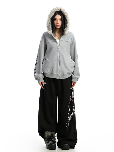 Cardigan Mujer con Cuello de Pelaje Desmontable y Cierre de Cremallera - Image 3