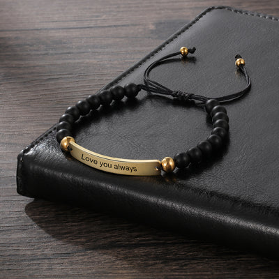 Pulsera Ajustable con Cuentas Personalizadas y Placa Grabada - Image 16