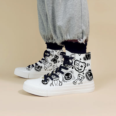 Zapatillas Canvas Altas Personalizadas con Diseño Graffiti para Mujer - Image 7