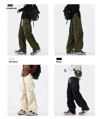 Pantalones Plisados Retro para Hombre - Corte Recto Casual Tendencia - Image 19