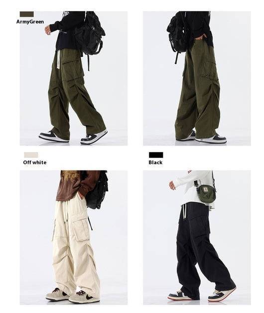 Pantalones Plisados Retro para Hombre - Corte Recto Casual Tendencia - Image 19