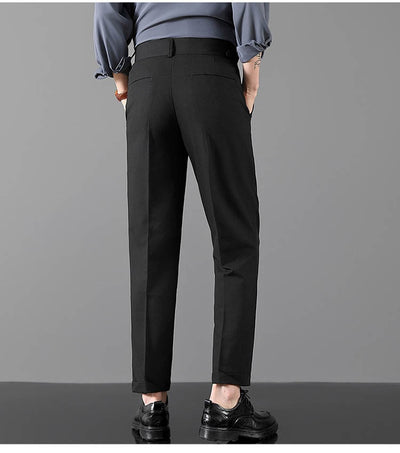Pantalones Slim Fit de Corte Recto Estilo Británico para Hombre - Image 19