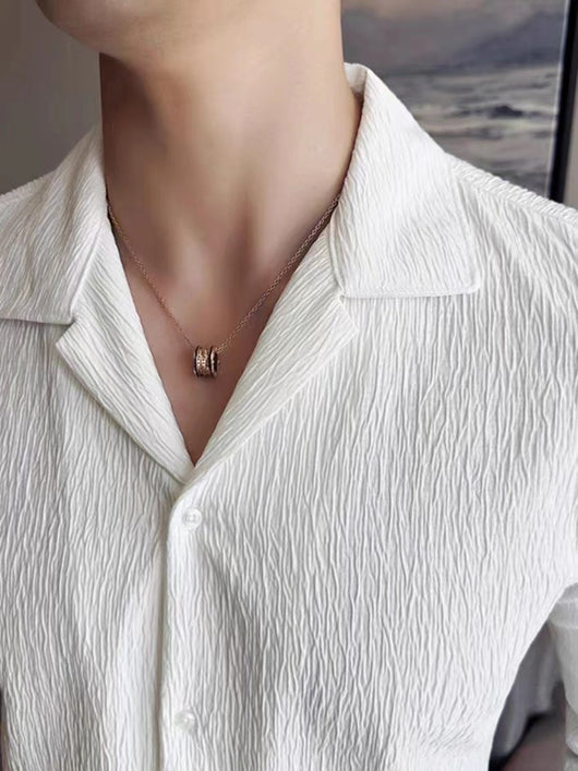 Camisa Manga Larga Cuello Cubano con Pliegues para Hombre - Image 21