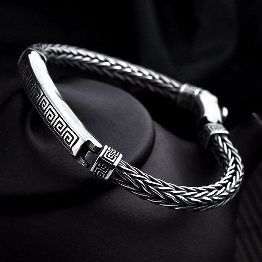 Pulsera de Plata Tailandesa Personality Tide - Diseño Moderno Unisex - Image 4