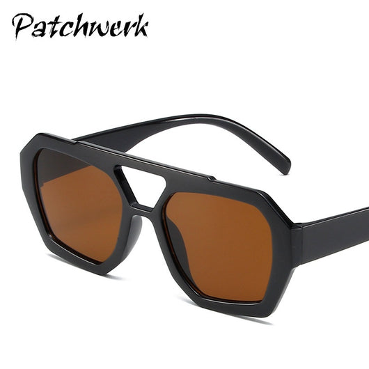Minimalist square fashion sunglasses with a tortoiseshell frame and light brown lenses, angled view. - Image 5