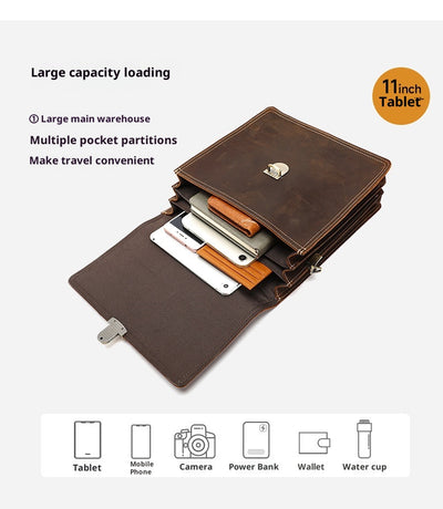 Bolsa Mensajera Vertical de Gran Capacidad con Diseño Cuadrado para Hombre - Image 11