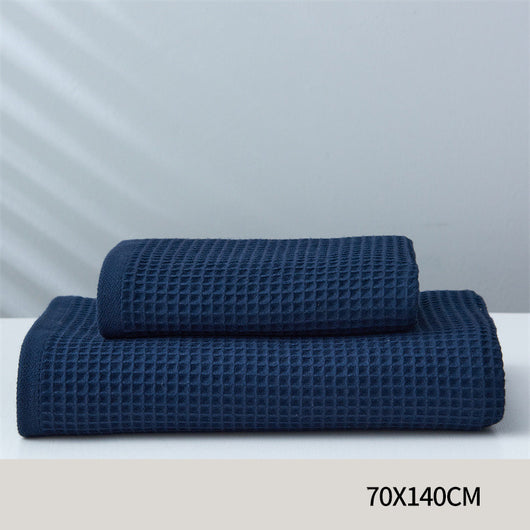 Toalla Absorbente de Algodón Puro Estilo Japonés con Patrón Honeycomb - Image 7