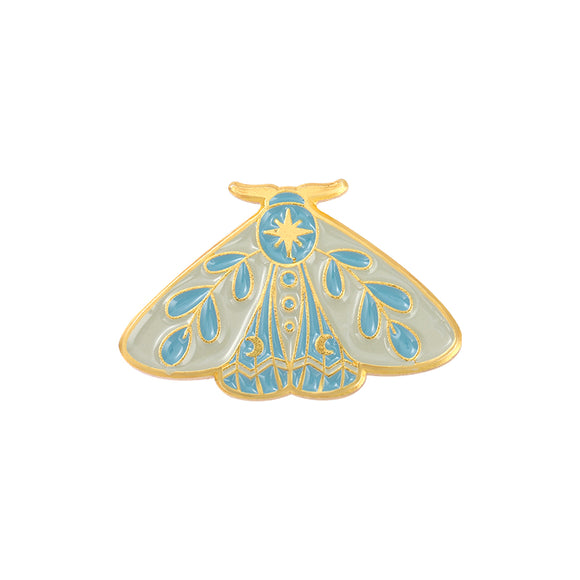 Broche Vintage Estrella y Luna en Oro - Joya Animal Esmaltada
