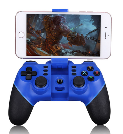 White and black mobile game controller with a central phone mount, D-pad, dual joysticks, and action buttons. - Image 5