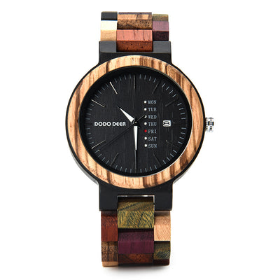 Reloj de Pareja Estilo Europeo Americano con Calendario de Madera - Image 3