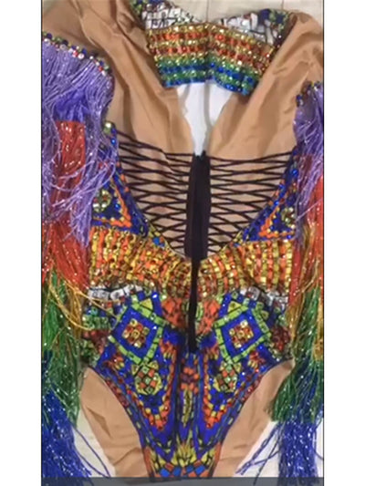 Jumpsuit con Strass y Borlas para Presentaciones en Discoteca - Image 3