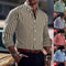 Camisa Casual de Manga Larga con Rayas para Hombre - Estilo Moderno Botones