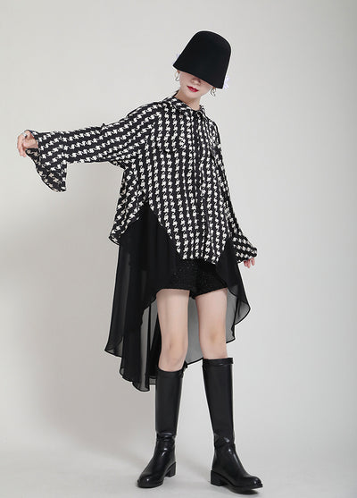 Vestido Camisero Estampado con Mangas Acampanadas Efecto Dos Piezas - Image 10