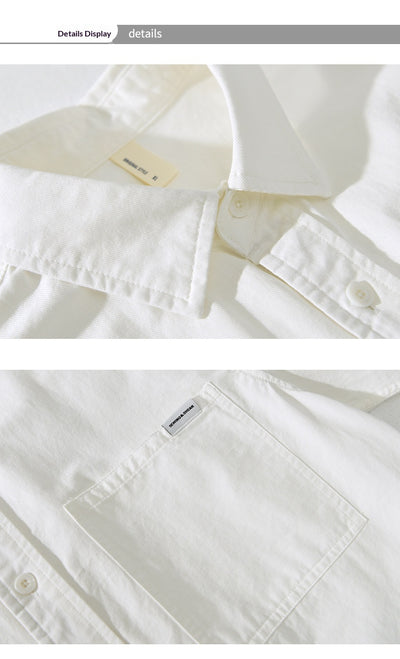 Camisa de Trabajo Minimalista Retro de Manga Larga para Hombre - Image 12
