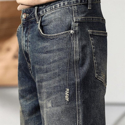 Jeans Retro Holgados de Talle Alto para Hombre Talla Grande - Image 8
