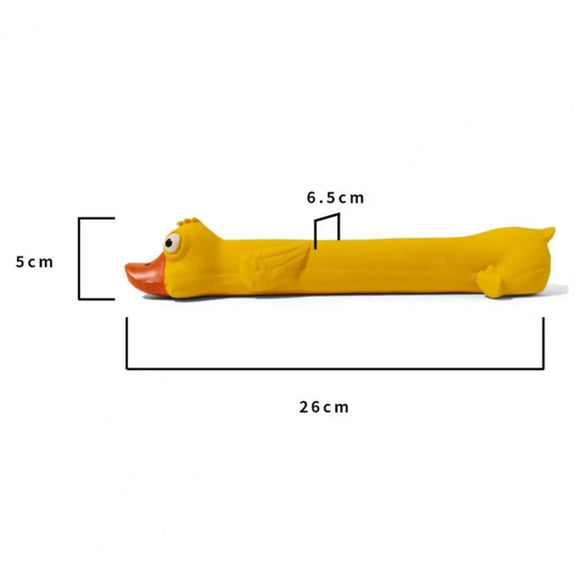 Juguete Dental de Látex para Perros con Diseño de Pato Amarillo - Alivio de Estrés y Limpieza de Dientes