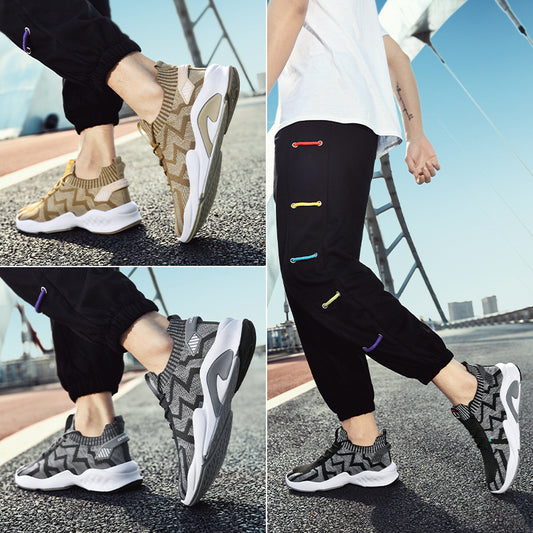Zapatos Casuales Tejidos para Hombre con Cordones y Transpirabilidad