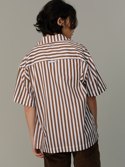 Camiseta Retro Japonesa a Rayas Marrones - Image 12