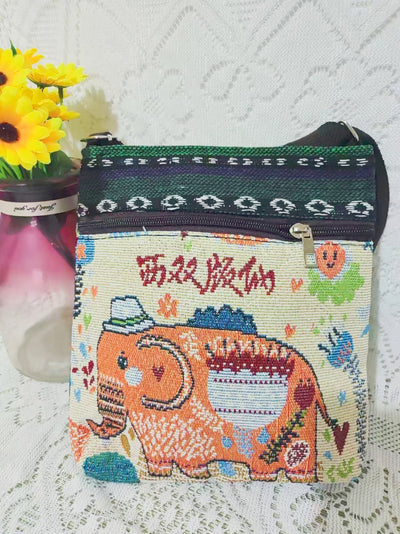 Bolso Bandolera Bordado Étnico con Elefante y Mariposa Estilo Chino - Image 58