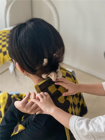 Toallas de Algodón Peinado Tejidas con Diseño Cuadrícula Padre e Hijo - Image 85