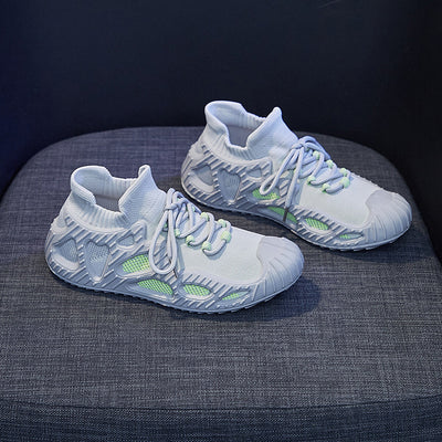 Tenis Deportivos Mujer Fly Knit con Suela Gruesa - Image 14